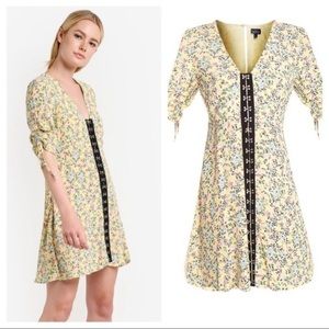 Topshop Yellow Floral Dress